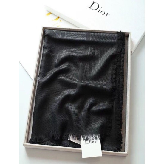 Replica Christian Dior Cannage Shawl 140cm Black Fake
