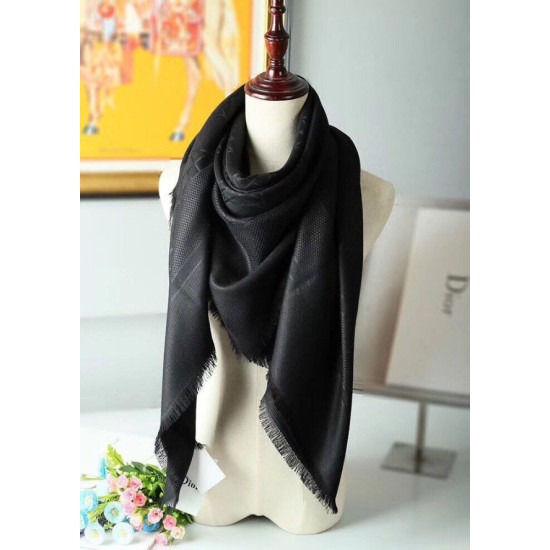 Replica Christian Dior Cannage Shawl 140cm Black Fake