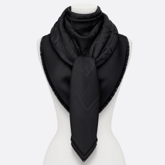 Replica Christian Dior Cannage Shawl 140cm Black Fake