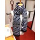 Replica Dior CD Oblique Stole Wool and Cashmere Blue Fake
