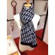 Replica Dior CD Oblique Stole Wool and Cashmere Blue Fake