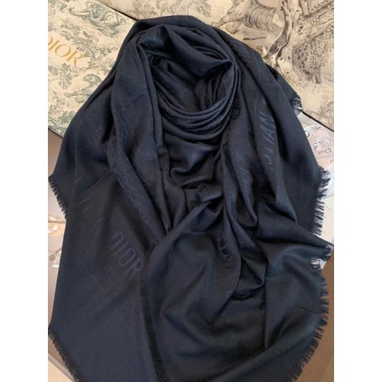 Replica Dior Oblique Shawl 140 CM Navy Blue Fake