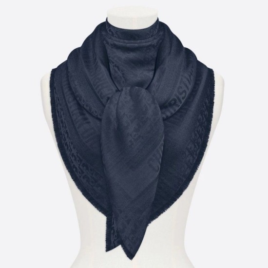 Replica Dior Oblique Shawl 140 CM Navy Blue Fake