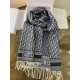 Replica Dior Oblique Scarf Blue Cashmere Fake