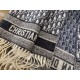 Replica Dior Oblique Scarf Blue Cashmere Fake