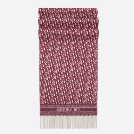 Replica Dior Oblique Scarf Cashmere Burgundy Fake
