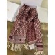 Replica Dior Oblique Scarf Cashmere Burgundy Fake