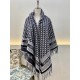 Replica Dior Oblique Blanket Wool and Angora Navy Blue Fake