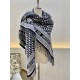 Replica Dior Oblique Blanket Wool and Angora Navy Blue Fake