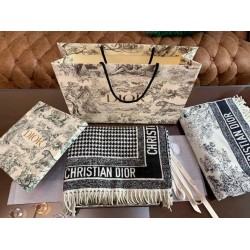 Replica Dior 30 Montaigne Blanket Houndstooth Cashmere and Wool Fake