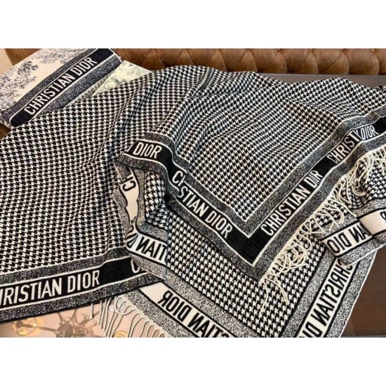 Replica Dior 30 Montaigne Blanket Houndstooth Cashmere and Wool Fake