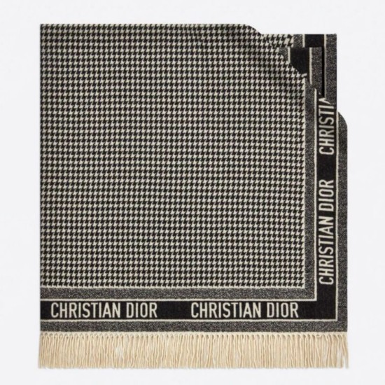 Replica Dior 30 Montaigne Blanket Houndstooth Cashmere and Wool Fake