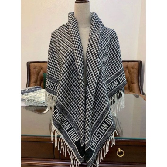 Replica Dior 30 Montaigne Blanket Houndstooth Cashmere and Wool Fake