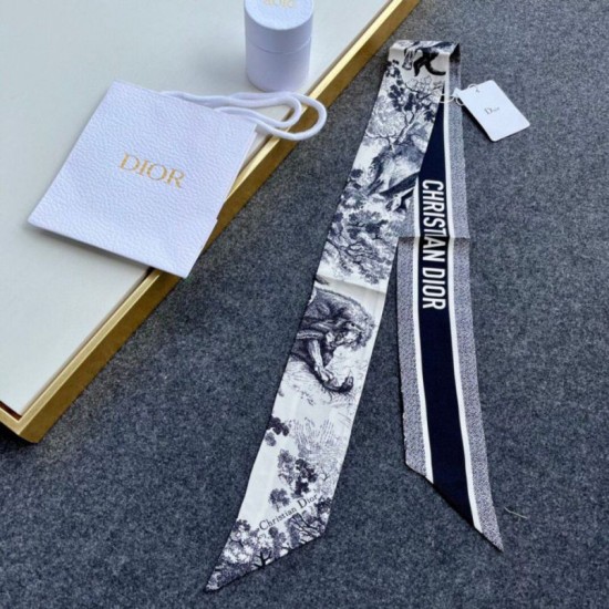 Replica Dior Toile de Jouy Sauvage Mitzah Scarf Silk Twill Blue Fake