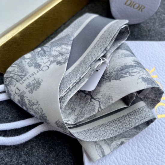 Replica Dior Toile de Jouy Sauvage Mitzah Scarf Silk Twill Grey Fake