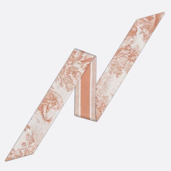 Replica Dior Toile de Jouy Sauvage Mitzah Scarf Silk Twill Pink Fake