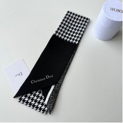 Replica Dior 30 Montaigne Mitzah Scarf Silk Twill Black/White  Fake