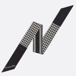 Replica Dior 30 Montaigne Mitzah Scarf Silk Twill Black/White  Fake
