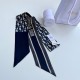 Replica Dior Oblique Mitzah Scarf Silk Twill Blue Fake