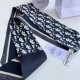 Replica Dior Oblique Mitzah Scarf Silk Twill Blue Fake