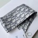 Replica Dior Oblique Mitzah Scarf Silk Twill Grey Fake