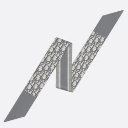 Replica Dior Oblique Mitzah Scarf Silk Twill Grey Fake