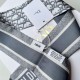 Replica Dior Oblique Mitzah Scarf Silk Twill Grey Fake