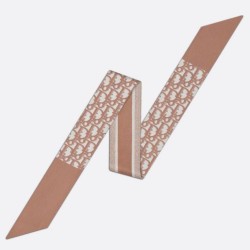 Replica Dior Oblique Mitzah Scarf Silk Twill Pink Fake