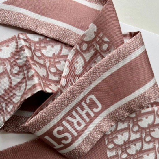 Replica Dior Oblique Mitzah Scarf Silk Twill Pink Fake