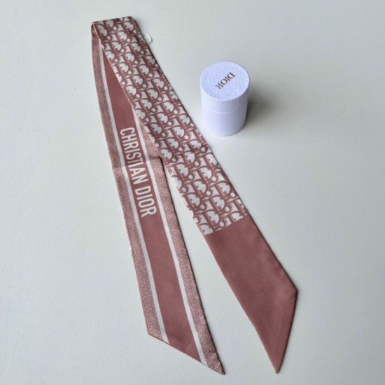 Replica Dior Oblique Mitzah Scarf Silk Twill Pink Fake