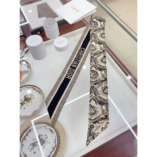 Replica Dior Toile de Jouy Soleil Mitzah Scarf Silk Twill Beige Fake