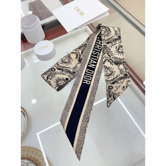 Replica Dior Toile de Jouy Soleil Mitzah Scarf Silk Twill Beige Fake