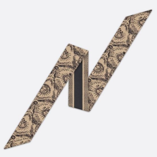 Replica Dior Toile de Jouy Soleil Mitzah Scarf Silk Twill Beige Fake