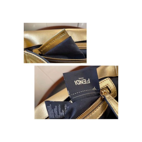 Replica Fendi Baguette Medium Bag With FF Motif Gold Fake