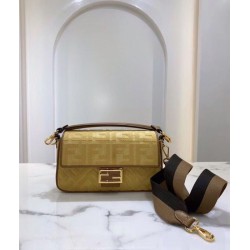 Replica Fendi Baguette Medium Bag Natural Straw Fake