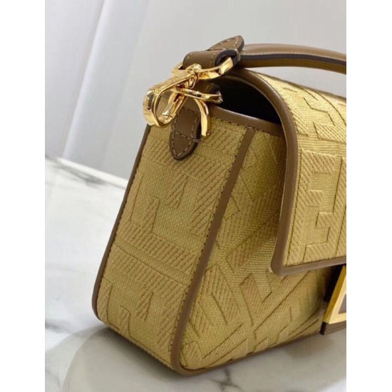 Replica Fendi Baguette Medium Bag Natural Straw Fake