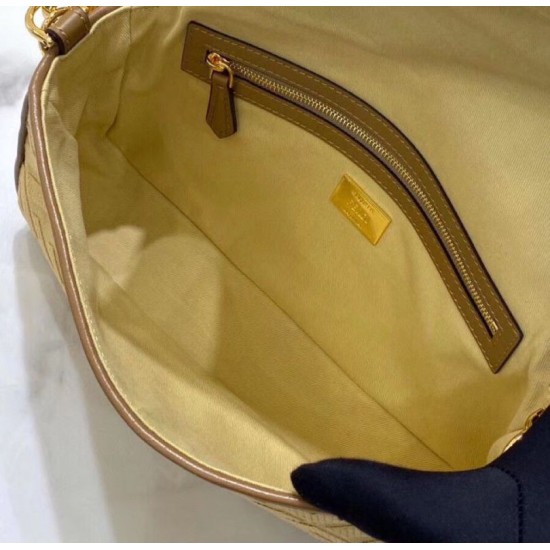 Replica Fendi Baguette Medium Bag Natural Straw Fake
