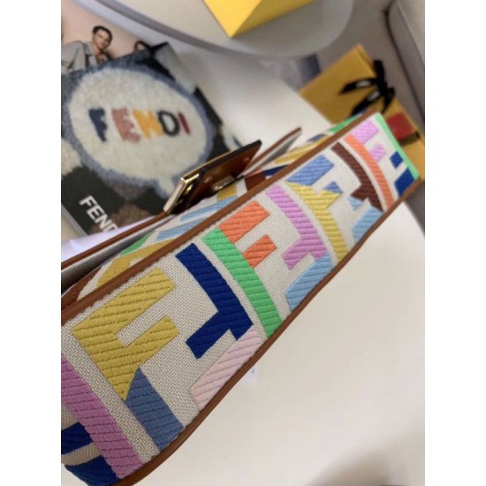 Replica Fendi Baguette Medium Bag Multicolour Canvas Fake