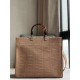 Replica Fendi Sunshine Medium Shopper Bag FF Fabric Beige Fake