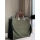 Replica Fendi Sunshine Medium Shopper Bag FF Fabric Green Fake