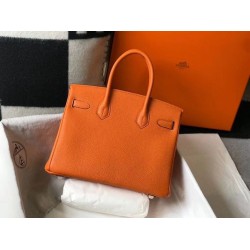 Replica Hermes Birkin 25cm 30cm 35cm Bag Clemence Orange