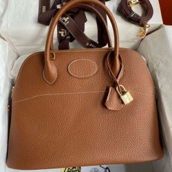 Replica Hermes Bolide 1923 31 Handmade Bag Clemence Gold Fake