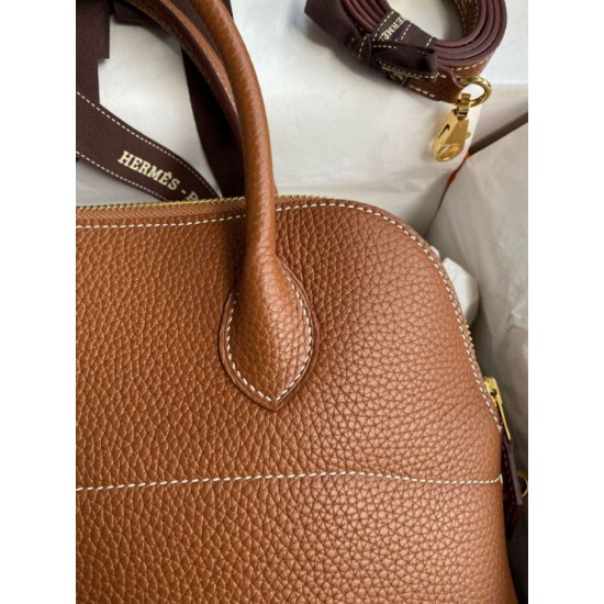 Replica Hermes Bolide 1923 31 Handmade Bag Clemence Gold Fake