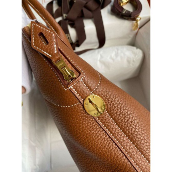 Replica Hermes Bolide 1923 31 Handmade Bag Clemence Gold Fake