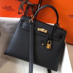 Replica Hermes Kelly 25cm Sellier Bag Epsom Black Fake