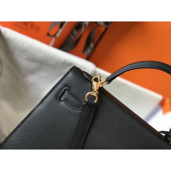 Replica Hermes Kelly 25cm Sellier Bag Epsom Black Fake