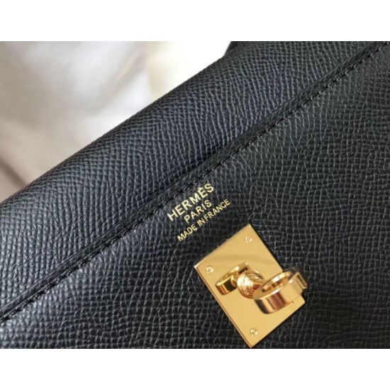 Replica Hermes Kelly 25cm Sellier Bag Epsom Black Fake