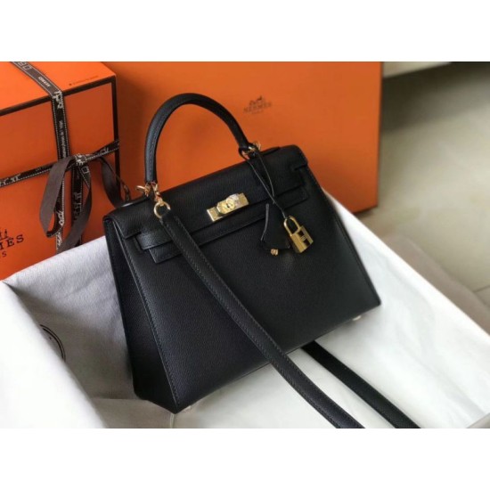 Replica Hermes Kelly 25cm Sellier Bag Epsom Black Fake