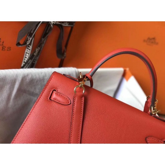 Replica Hermes Kelly 25cm Sellier Bag Piment Epsom Fake