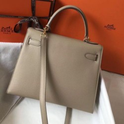 Replica Hermes Kelly 28cm Sellier Bag Tourterelle Epsom Fake